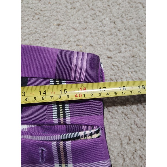 Boohoo Man Purple Plaid Dress Pants Men's Size 32x30 - Picture 6 of 7